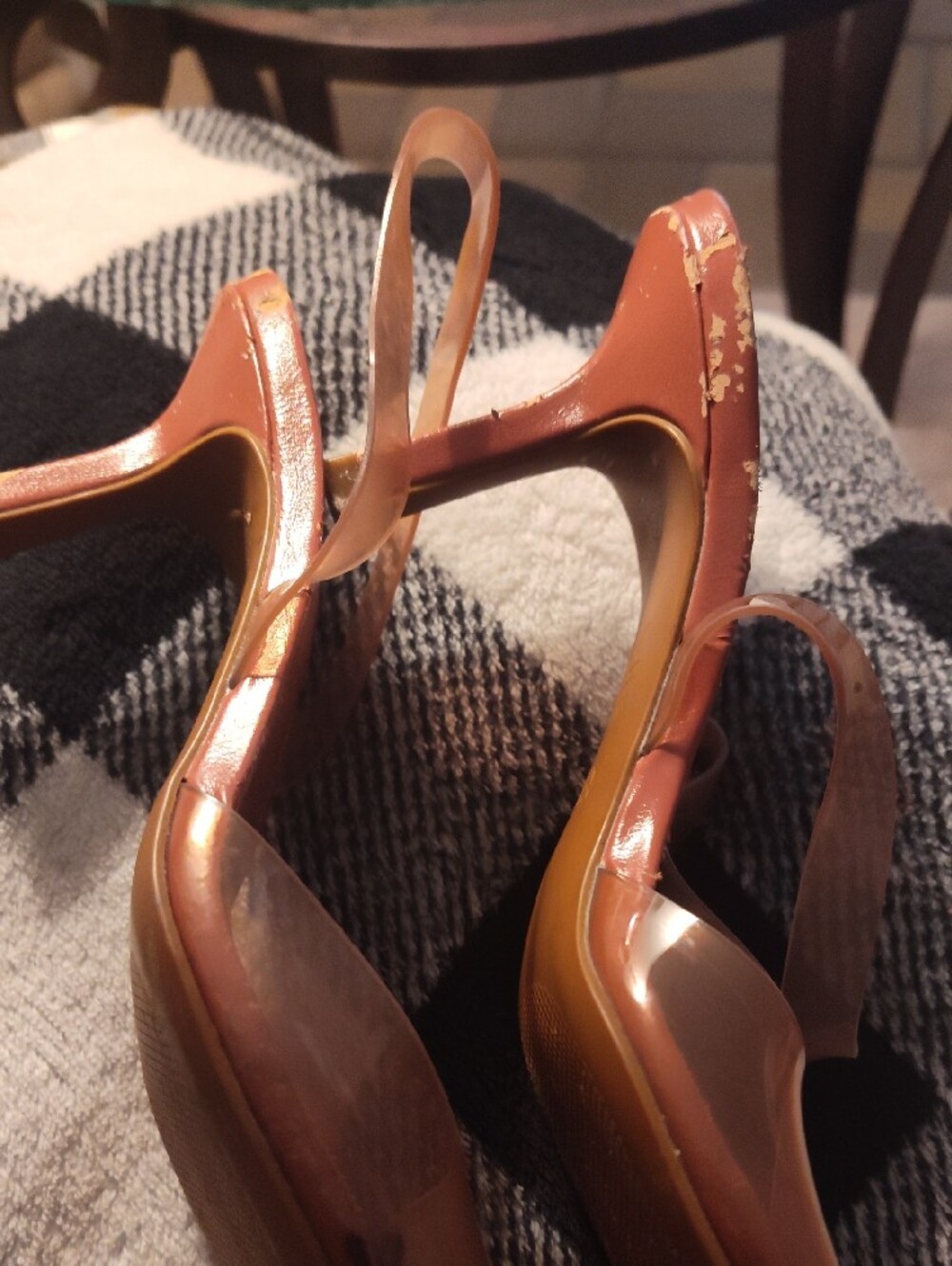 Zara Brown Heeled Sandals with Clear Straps - Picture 4 of 4